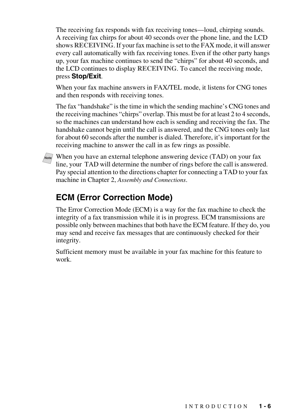 Ecm (error correction mode), Ecm (error correction mode) -6 | Siemens 1800C User Manual | Page 23 / 146