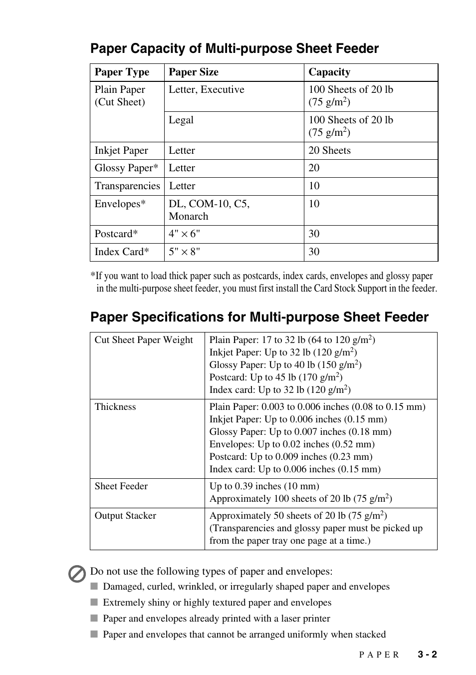 Paper capacity of multi-purpose sheet feeder | Siemens 1800C User Manual | Page 43 / 146