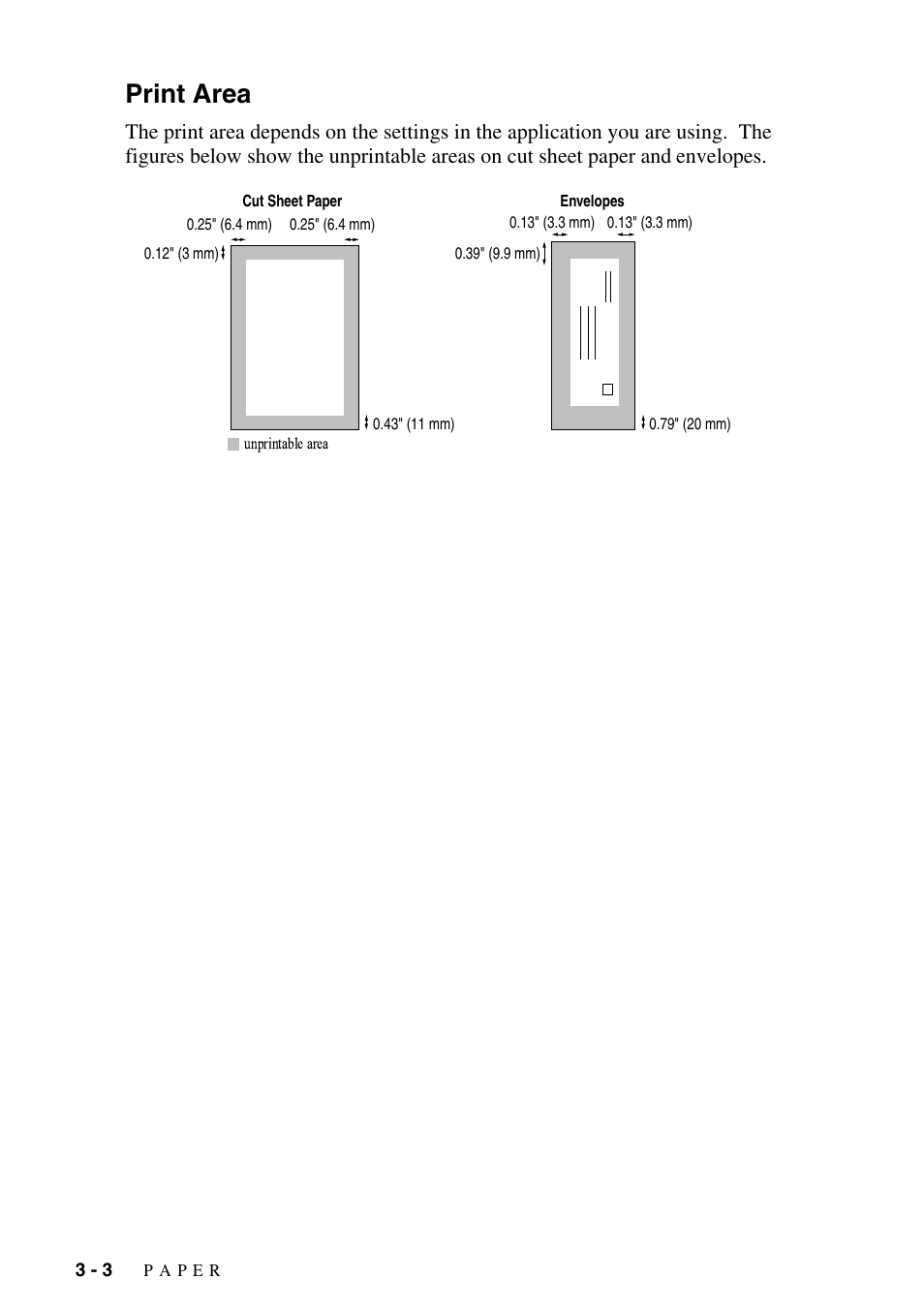 Print area, Print area -3 | Siemens 1800C User Manual | Page 44 / 146