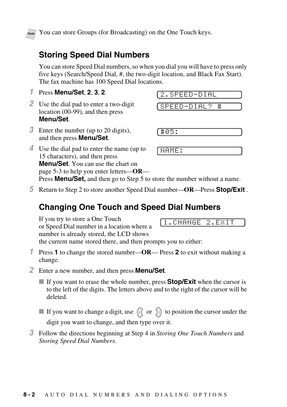 Storing speed dial numbers, Changing one touch and speed dial numbers | Siemens 1800C User Manual | Page 80 / 146