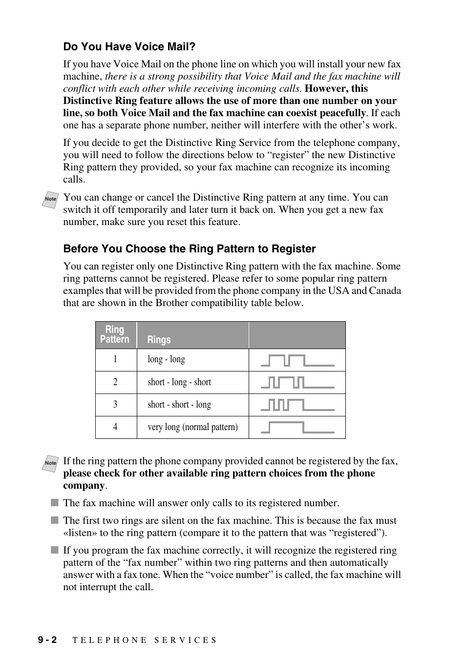 Do you have voice mail, Before you choose the ring pattern to register | Siemens 1800C User Manual | Page 88 / 146