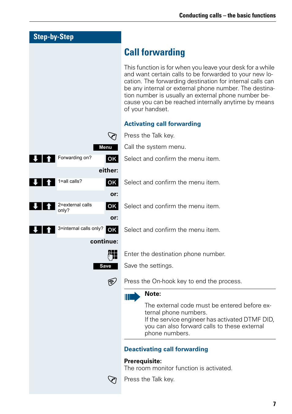 Call forwarding | Siemens 3000 User Manual | Page 15 / 104