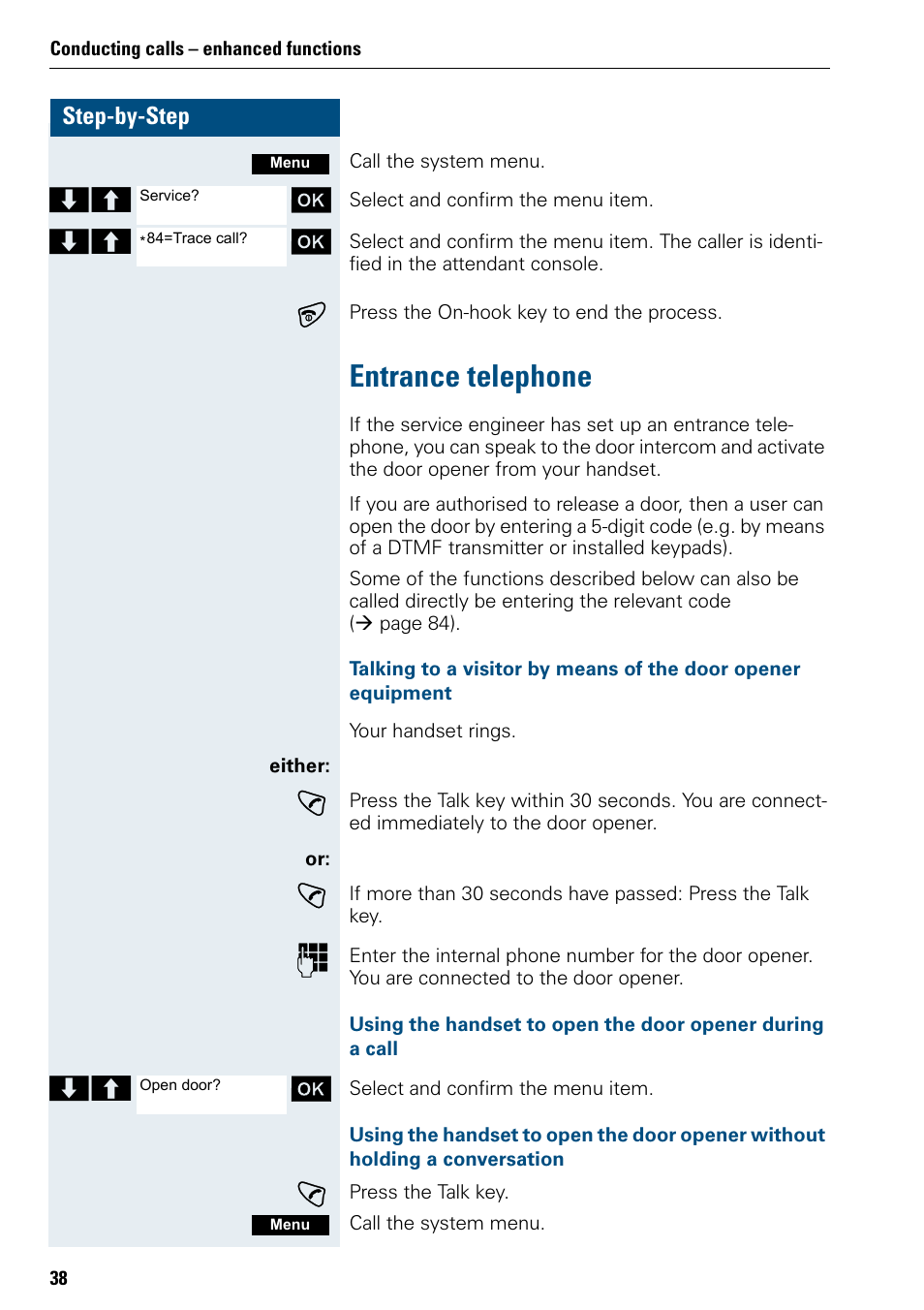 Entrance telephone | Siemens 3000 User Manual | Page 46 / 104