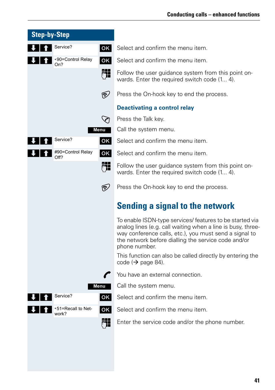 Sending a signal to the network | Siemens 3000 User Manual | Page 49 / 104