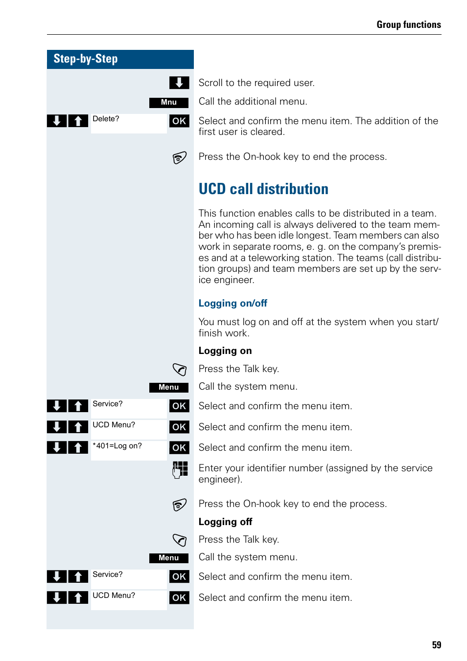 Ucd call distribution | Siemens 3000 User Manual | Page 67 / 104