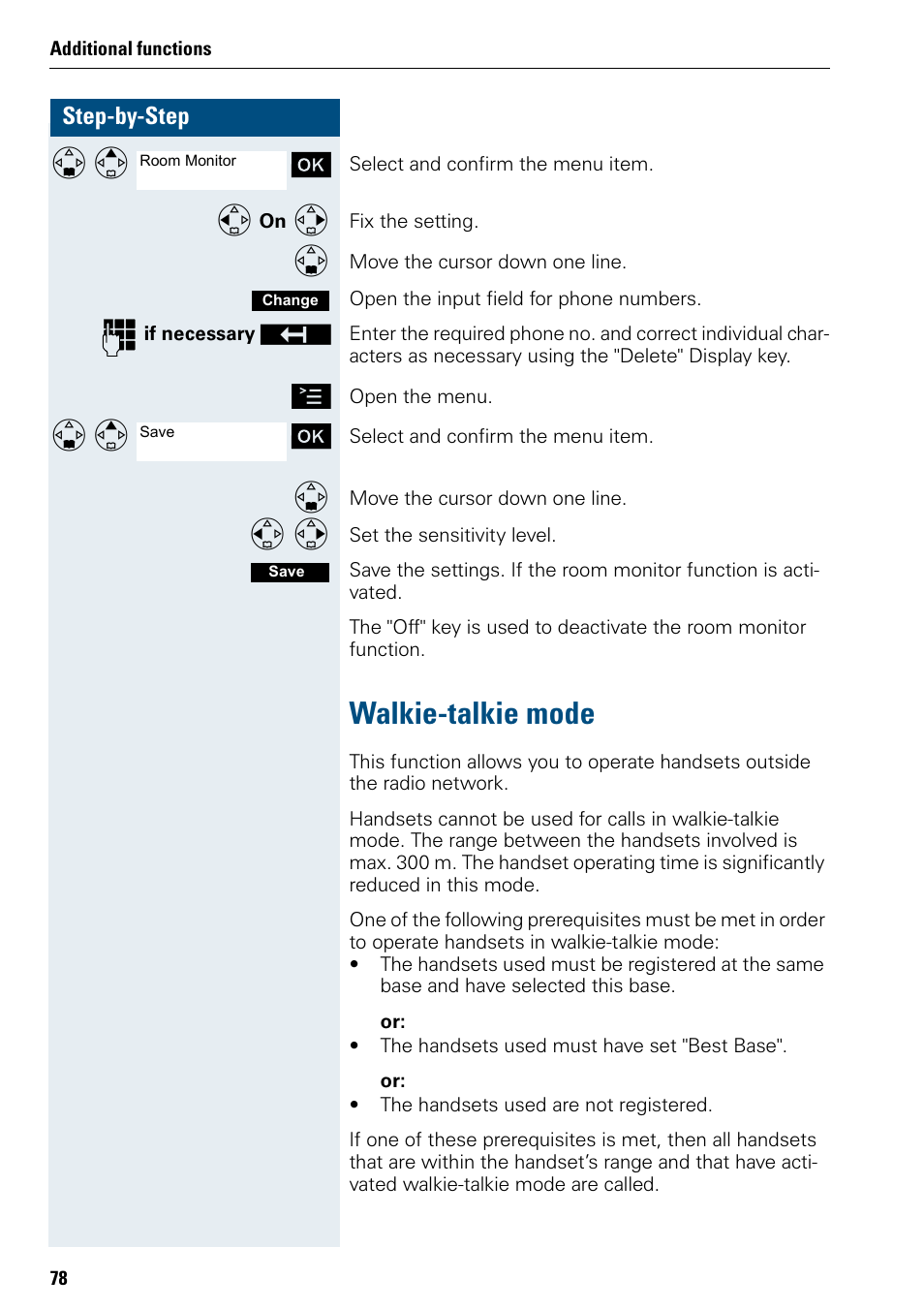 Walkie-talkie mode | Siemens 3000 User Manual | Page 86 / 104