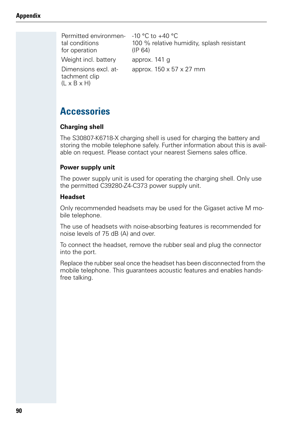 Accessories | Siemens 3000 User Manual | Page 98 / 104