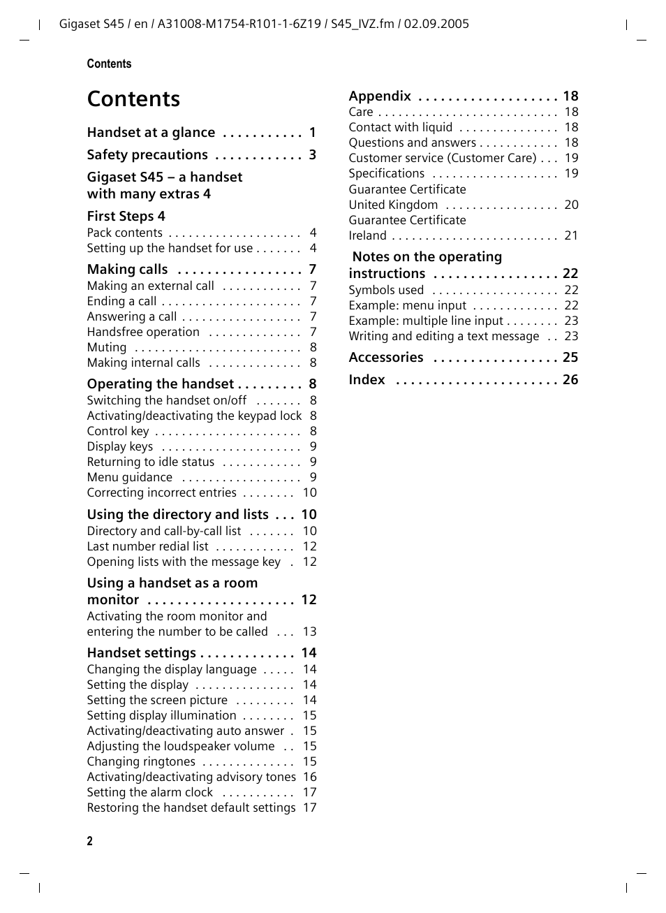 Siemens Gigaset S45 User Manual | Page 3 / 29