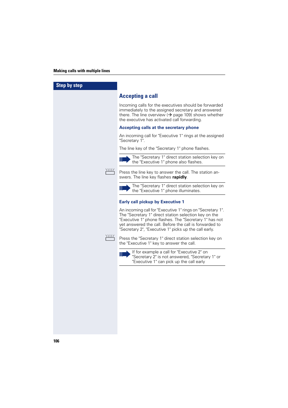 Accepting a call | Siemens HIPATH 8000 User Manual | Page 106 / 205