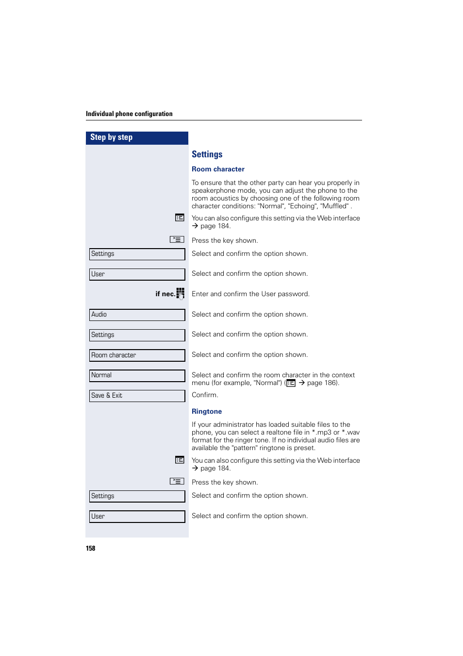 Settings | Siemens HIPATH 8000 User Manual | Page 158 / 205