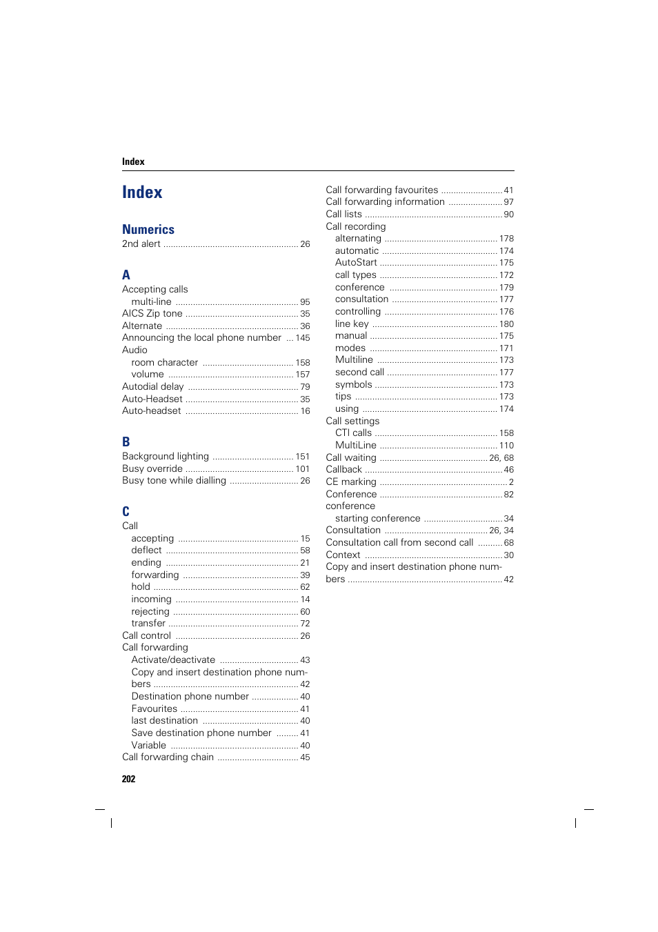 Index, Numerics | Siemens HIPATH 8000 User Manual | Page 202 / 205