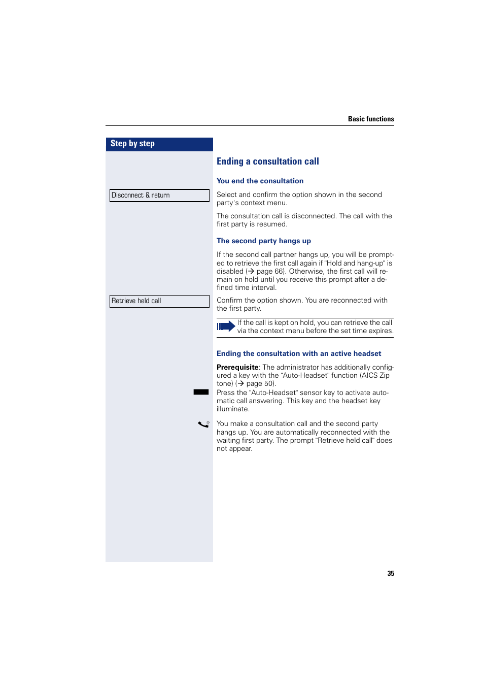 Ending a consultation call | Siemens HIPATH 8000 User Manual | Page 35 / 205