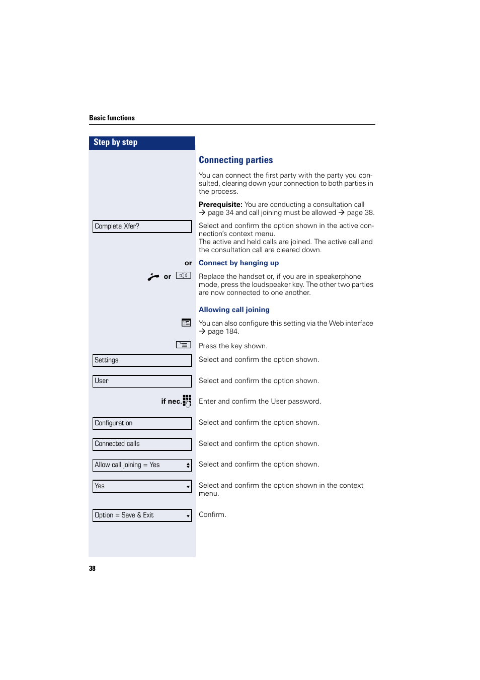 Connecting parties | Siemens HIPATH 8000 User Manual | Page 38 / 205