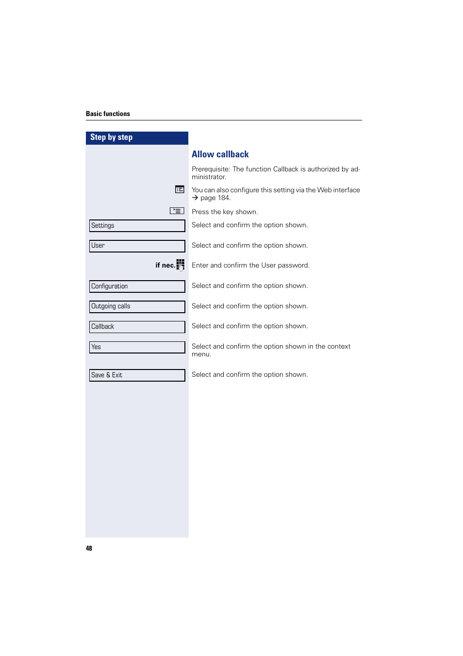 Allow callback | Siemens HIPATH 8000 User Manual | Page 48 / 205