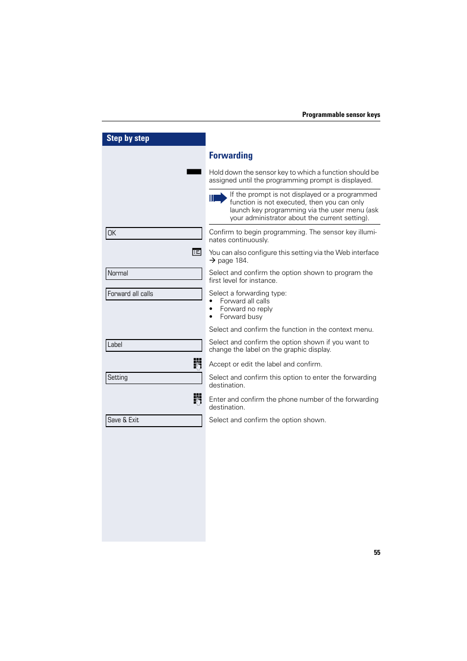 Forwarding | Siemens HIPATH 8000 User Manual | Page 55 / 205