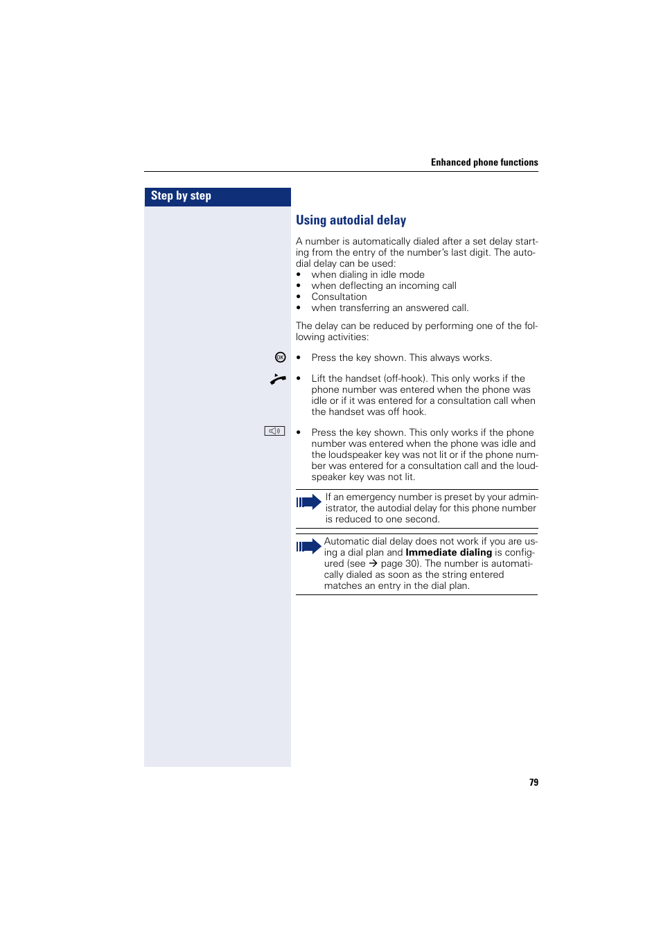 Using autodial delay | Siemens HIPATH 8000 User Manual | Page 79 / 205