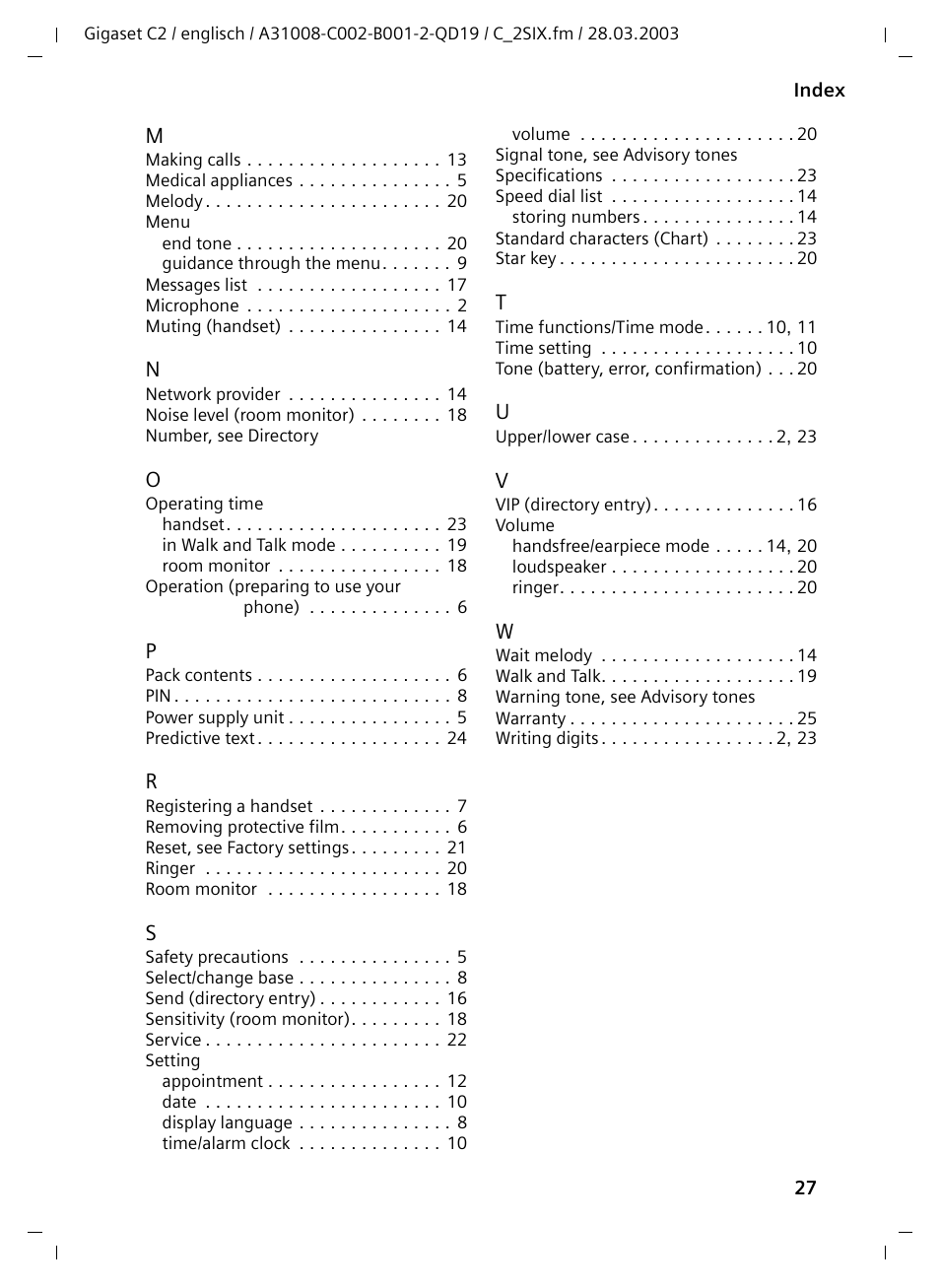 Siemens C2 User Manual | Page 27 / 29