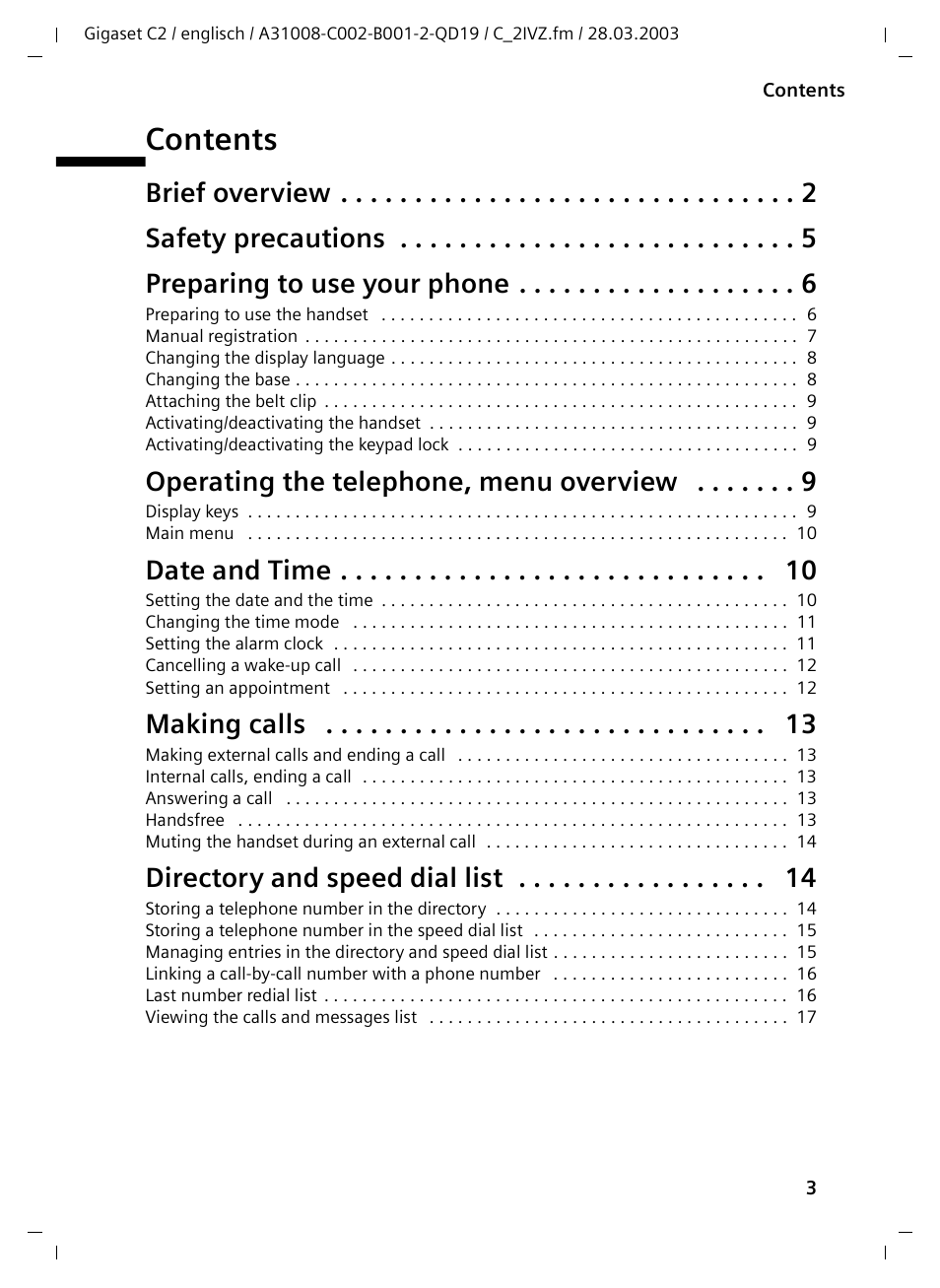 Siemens C2 User Manual | Page 3 / 29