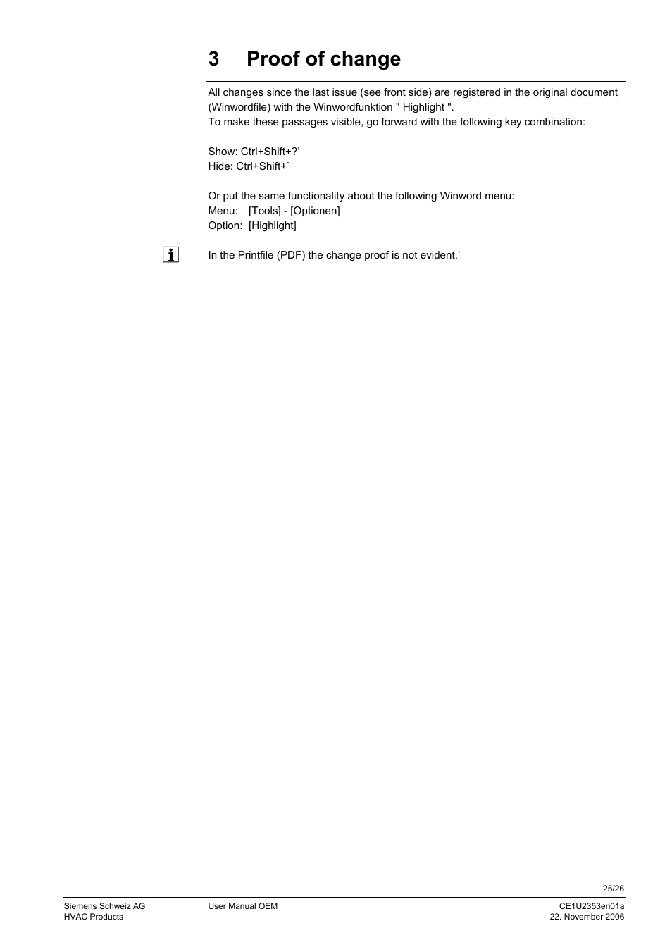 3 proof of change | Siemens Albatros Zone Controler CE1U2353en01a User Manual | Page 25 / 26