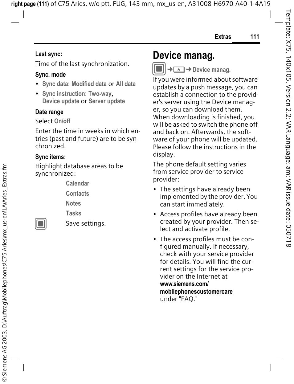 Device manag | Siemens Gigaset 200 User Manual | Page 112 / 139