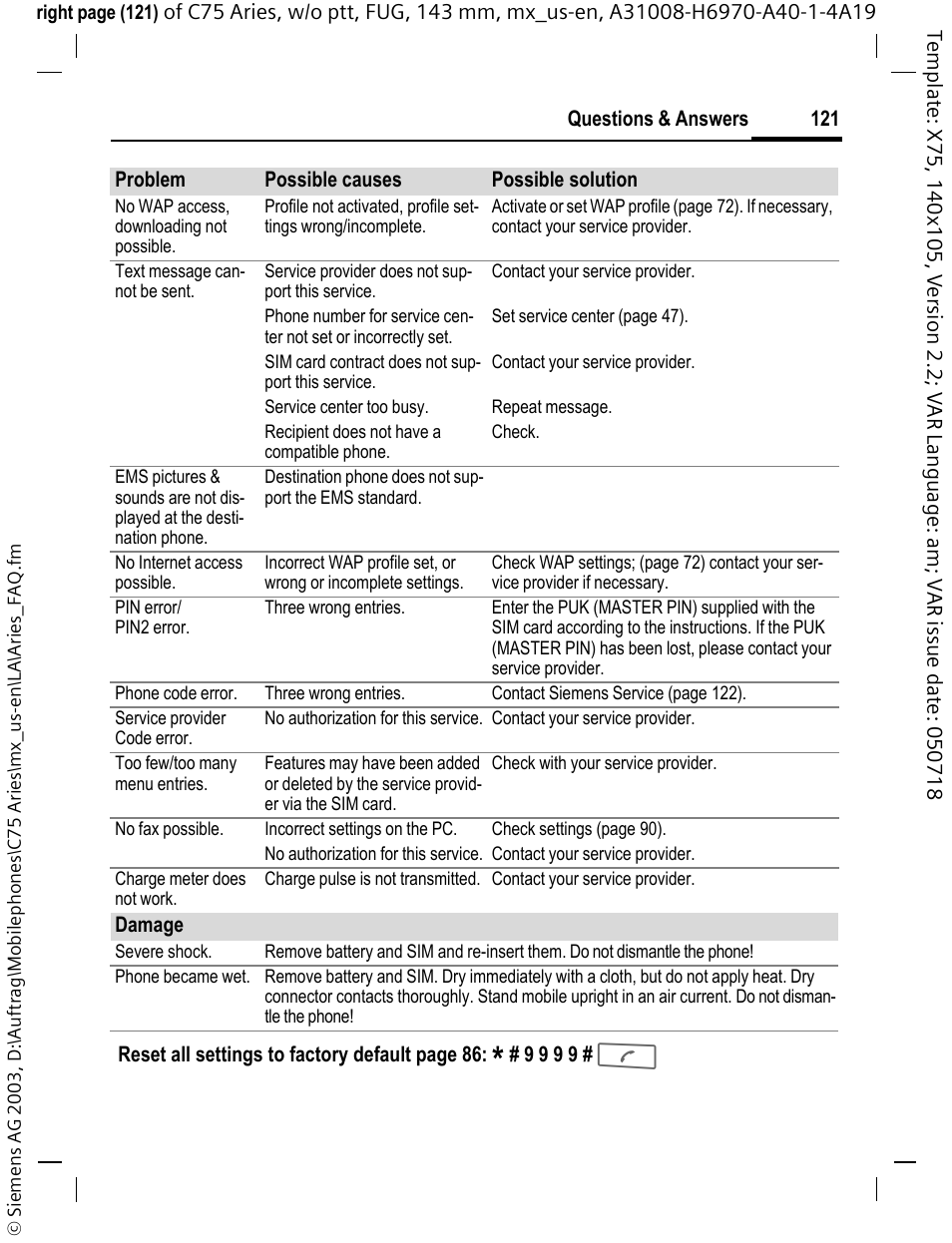 Siemens Gigaset 200 User Manual | Page 122 / 139