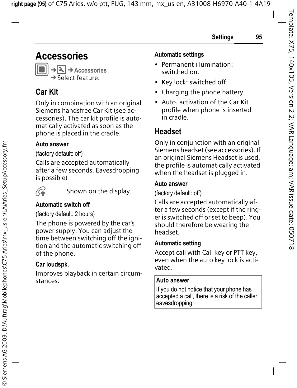 Accessories | Siemens Gigaset 200 User Manual | Page 96 / 139