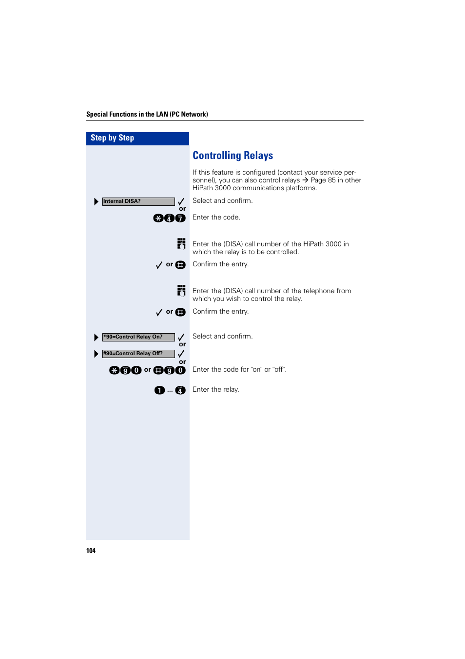 Controlling relays | Siemens 5000 RSM User Manual | Page 104 / 125