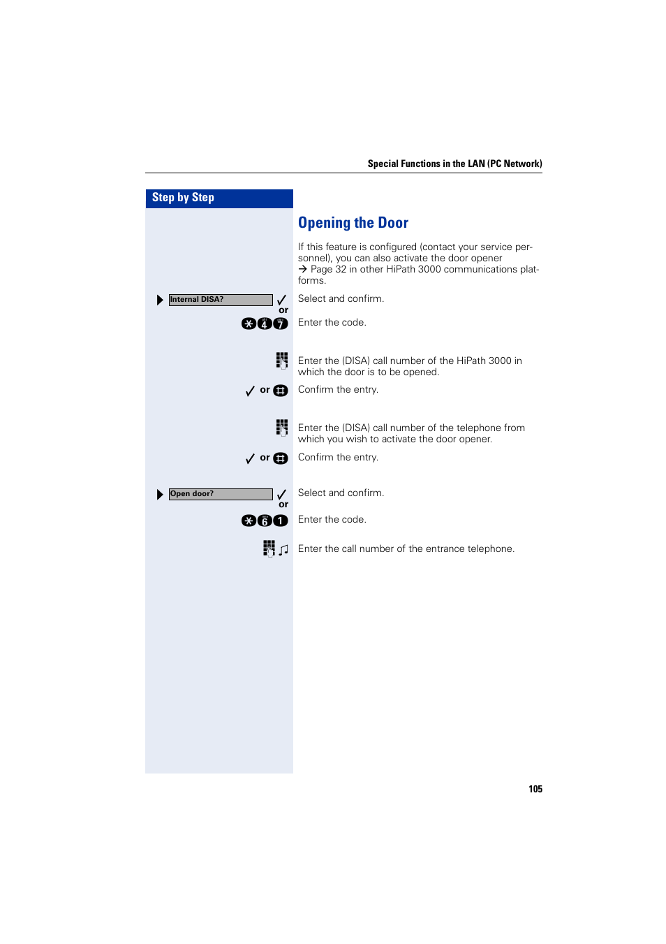 Opening the door | Siemens 5000 RSM User Manual | Page 105 / 125