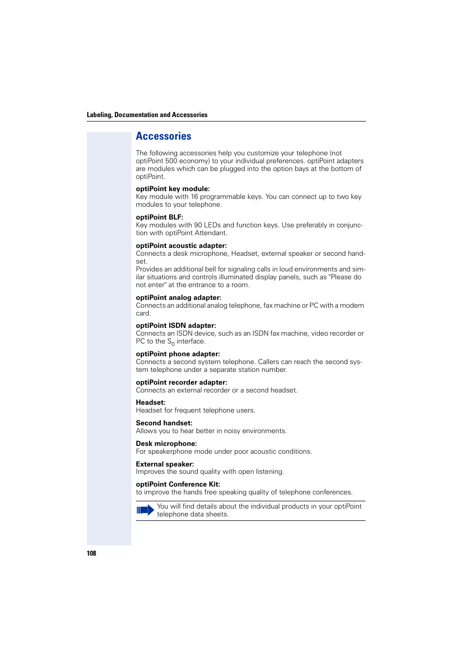 Accessories | Siemens 5000 RSM User Manual | Page 108 / 125