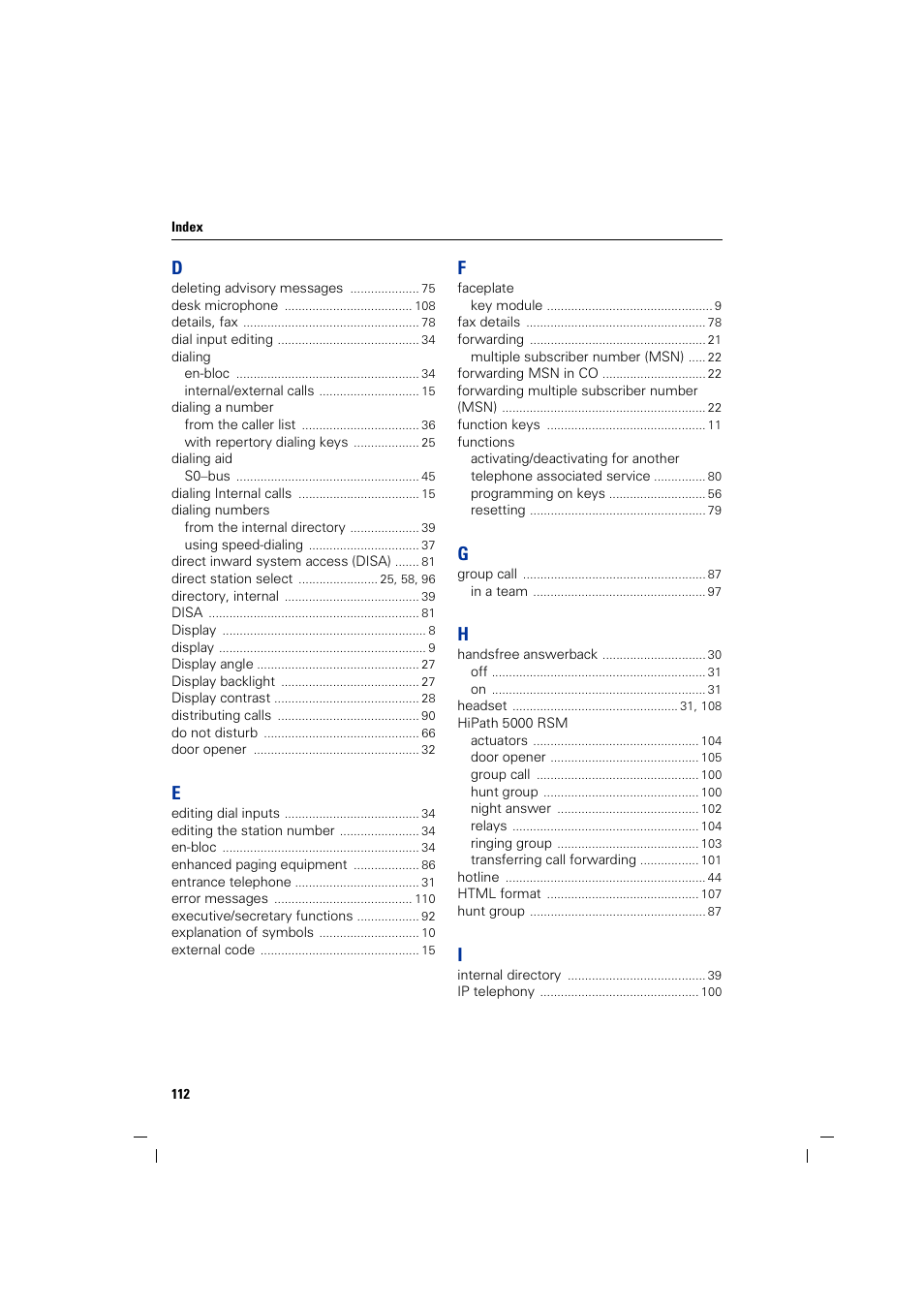 Siemens 5000 RSM User Manual | Page 112 / 125