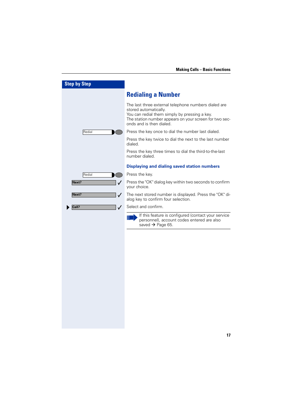 Redialing a number | Siemens 5000 RSM User Manual | Page 17 / 125