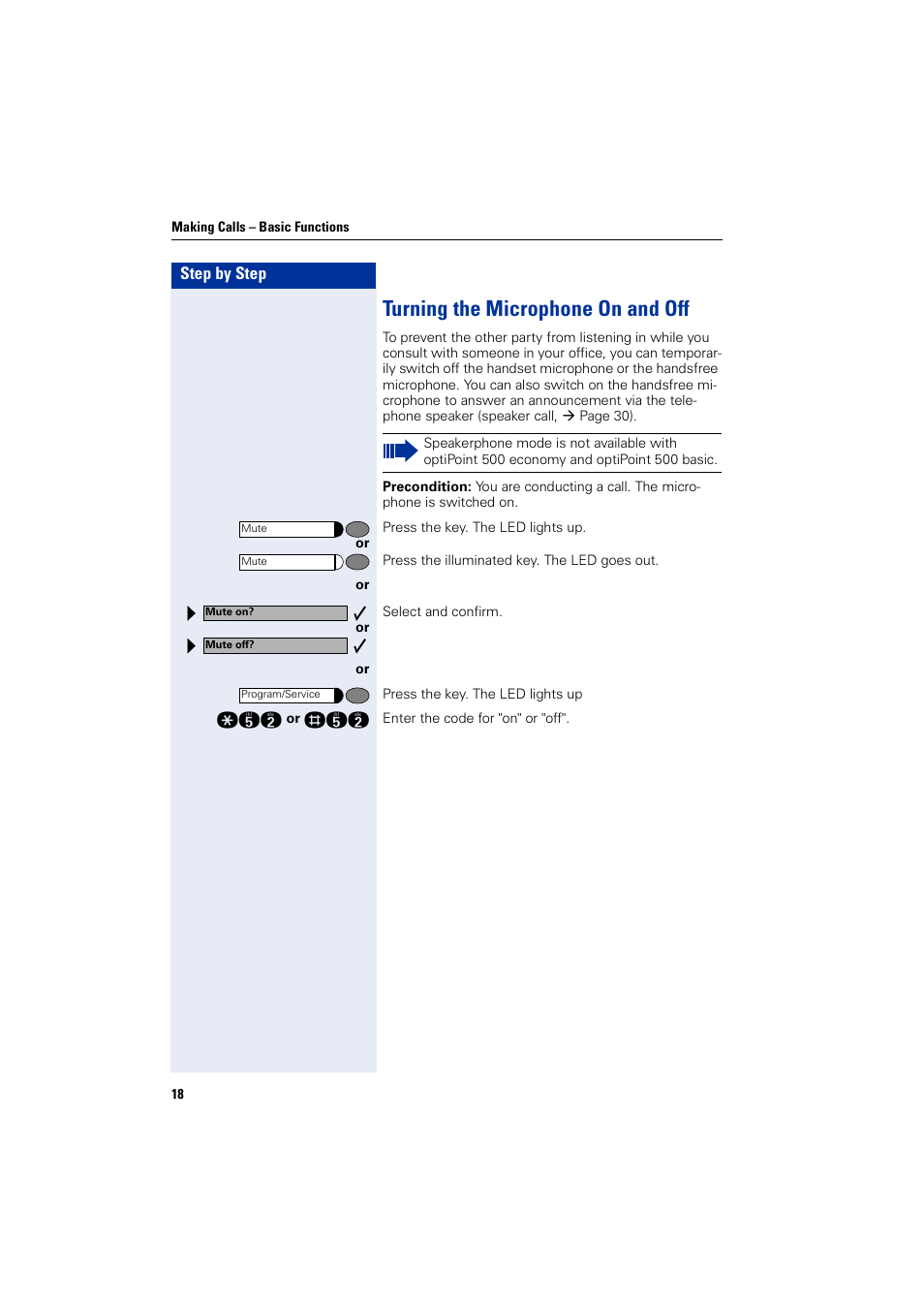 Turning the microphone on and off | Siemens 5000 RSM User Manual | Page 18 / 125