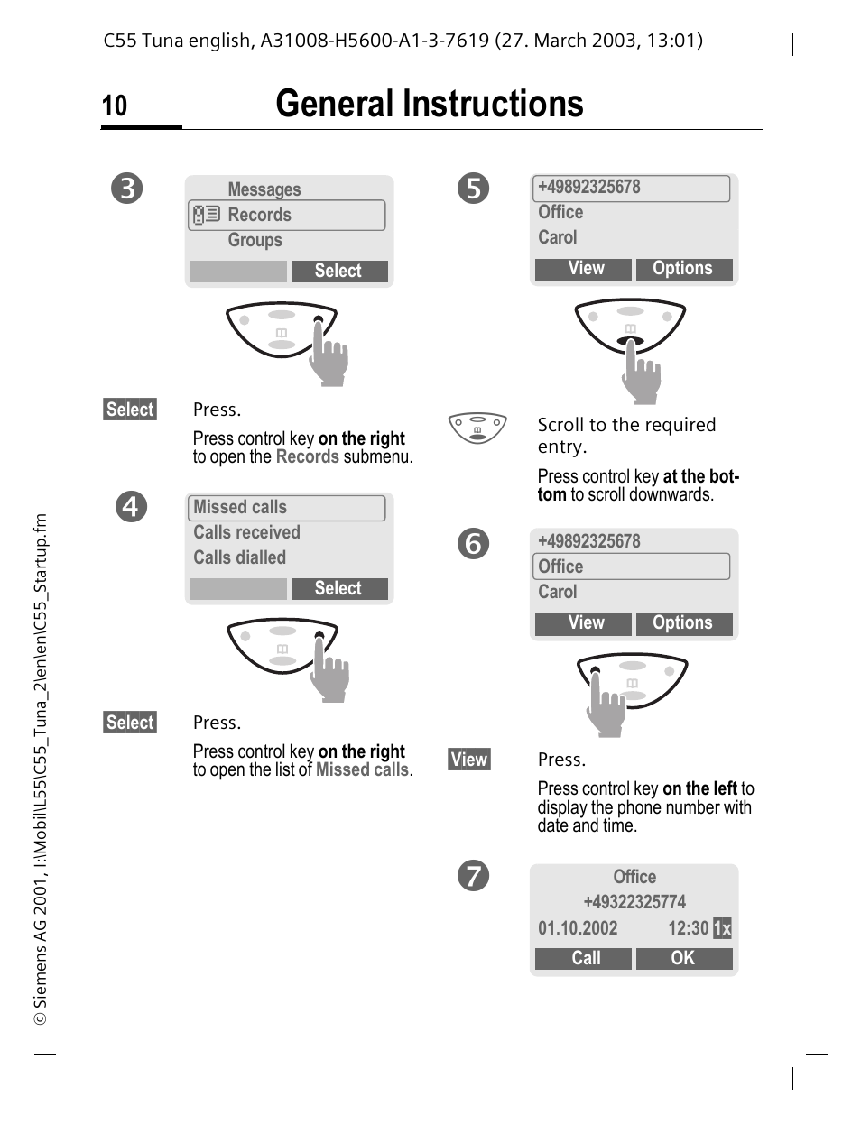 General instructions | Siemens C55 User Manual | Page 11 / 110