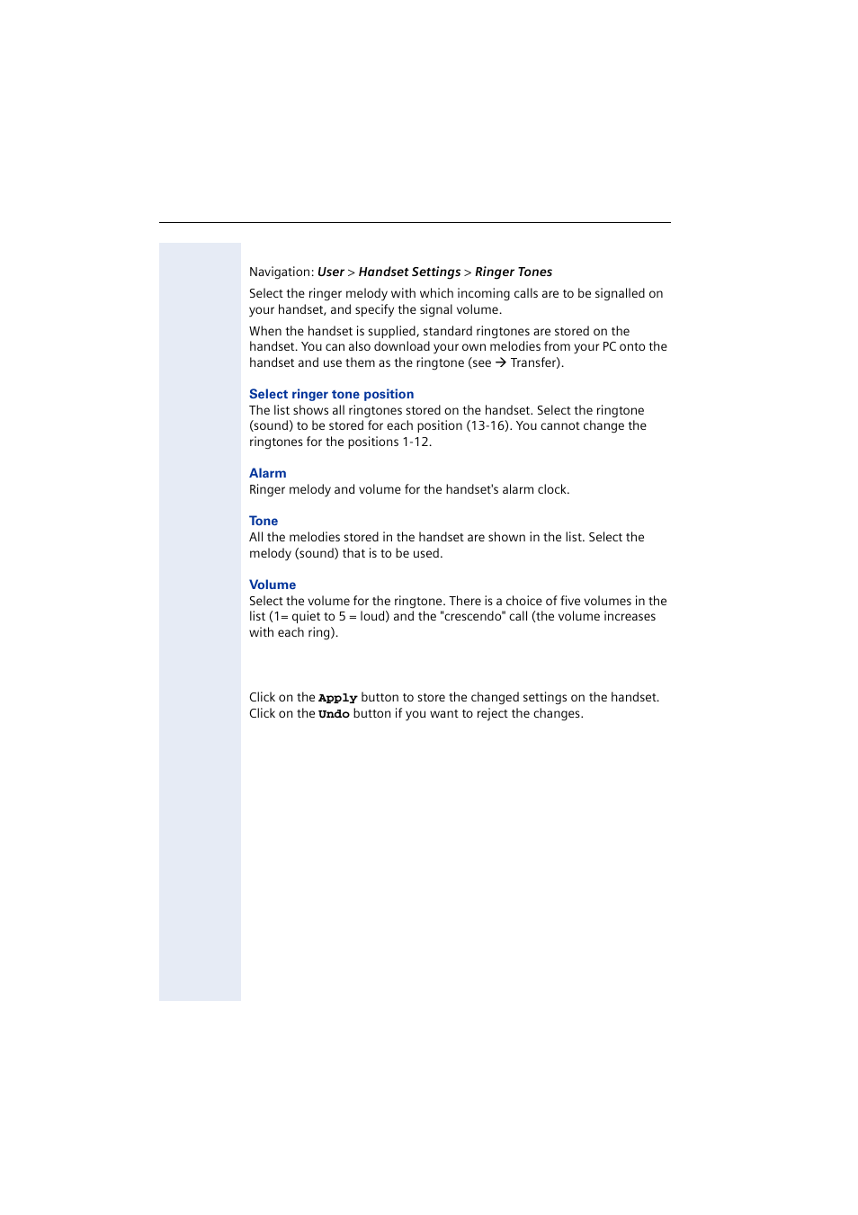 Handset settings: ringer tone, Saving/rejecting settings | Siemens 2000 User Manual | Page 12 / 56