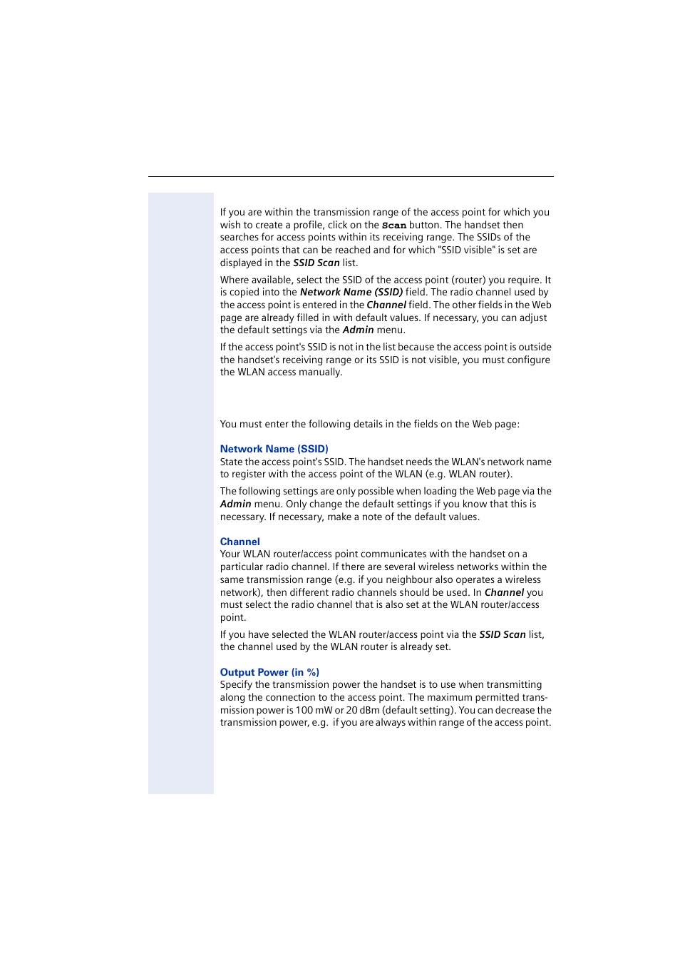 Network scan, Configuring wlan access | Siemens 2000 User Manual | Page 23 / 56