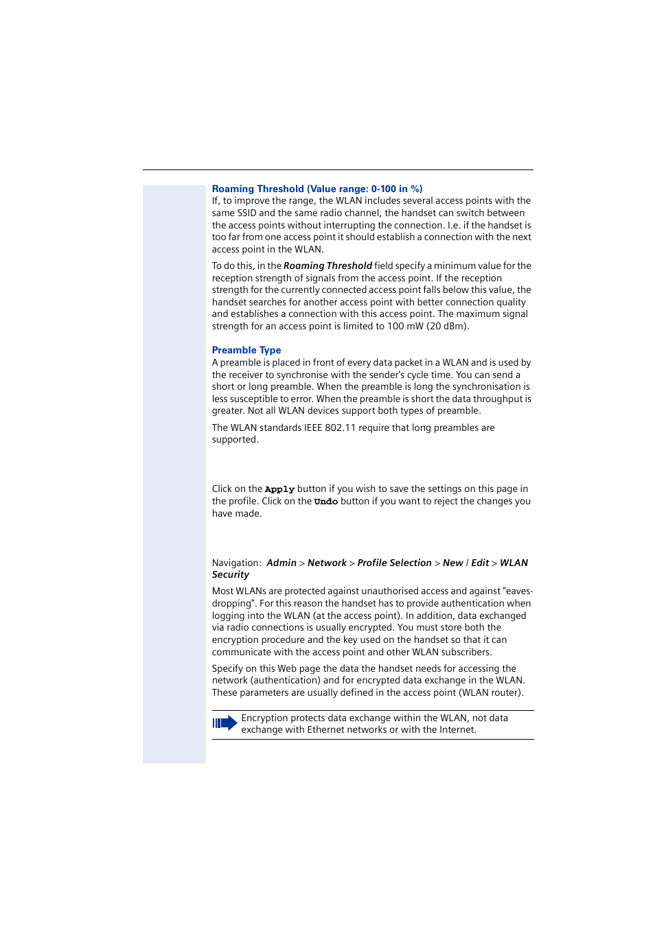 Saving/rejecting changes, Wlan security, Ee æ wlan security) | Siemens 2000 User Manual | Page 25 / 56