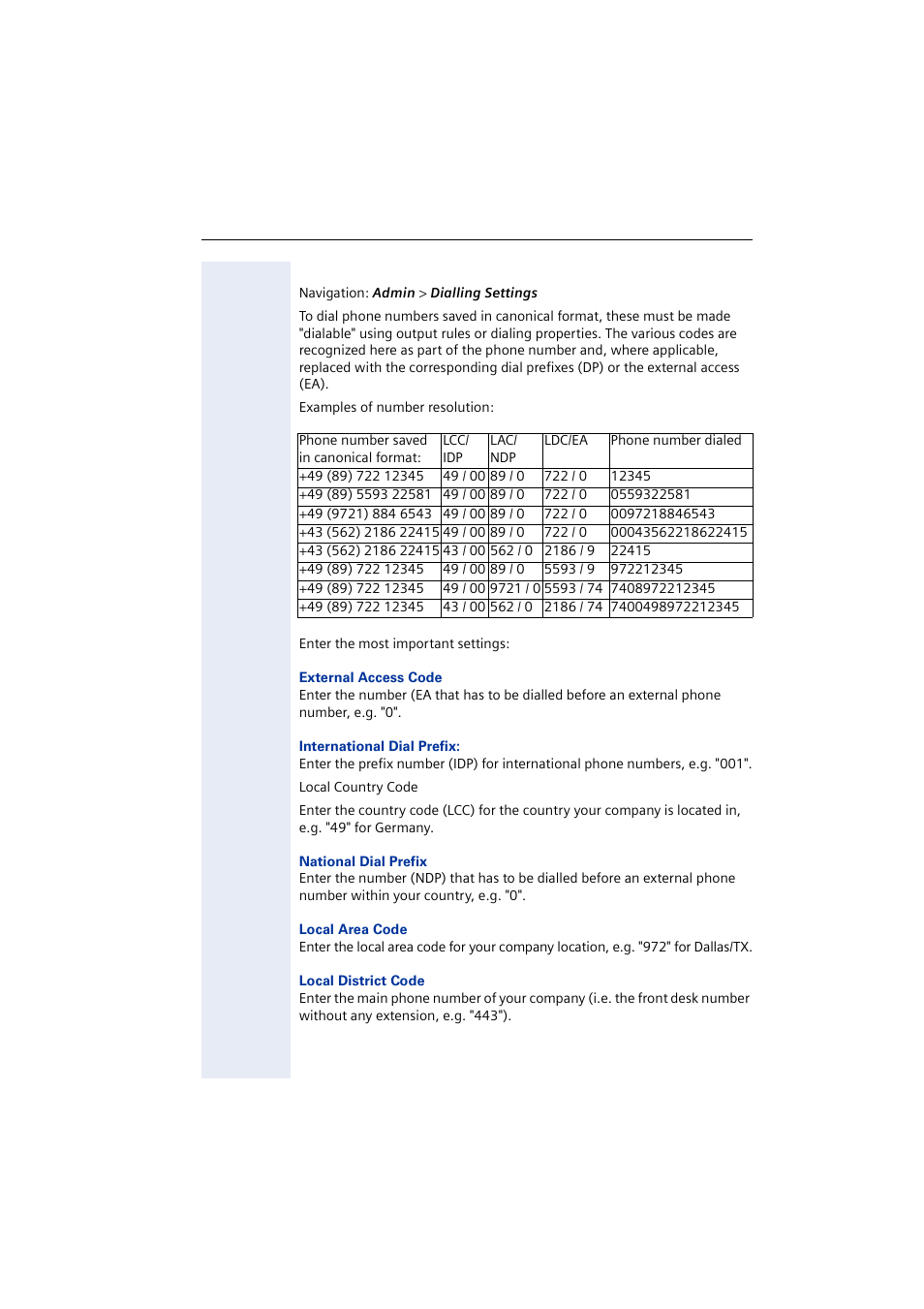 Dialling settings | Siemens 2000 User Manual | Page 33 / 56