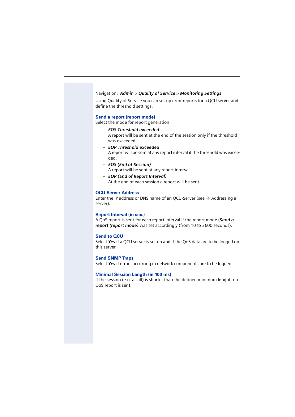 Quality of service (qos): monitoring settings | Siemens 2000 User Manual | Page 39 / 56