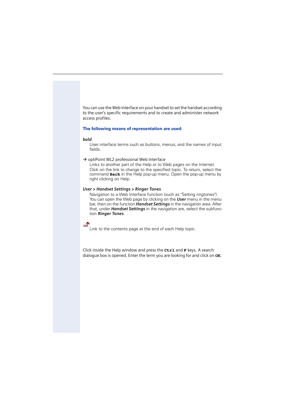 About help, Optipointwl2professional web interface, Searching in help | Optipoint wl2 professional web interface | Siemens 2000 User Manual | Page 4 / 56