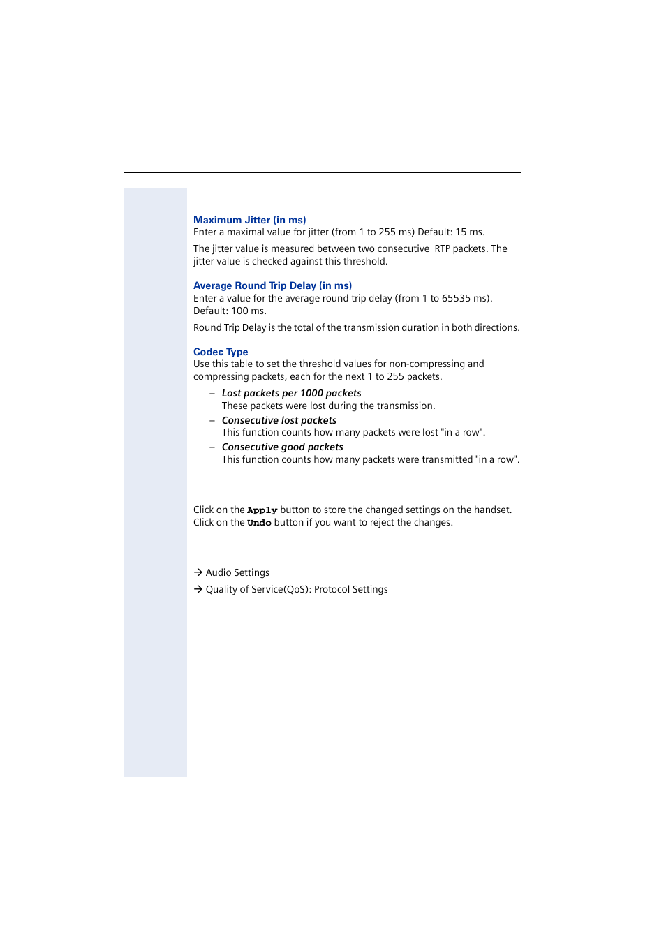 Threshold settings, Saving/rejecting settings, Related topics | Siemens 2000 User Manual | Page 40 / 56