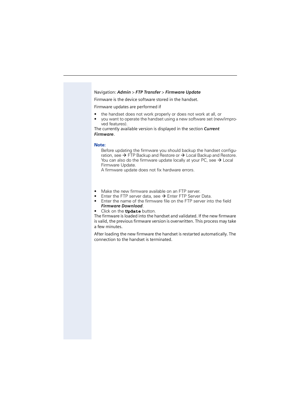 Ftp update firmware, Loading new firmware, Æ ftp update firmware o | Æ ftp update firmware | Siemens 2000 User Manual | Page 47 / 56