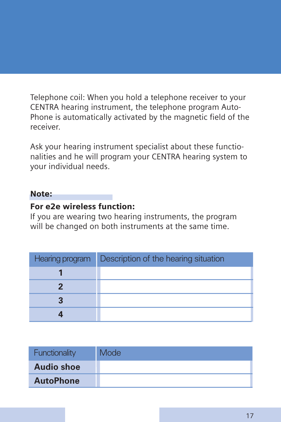 Siemens CENTRA Behind-the-Ear System User Manual | Page 17 / 28