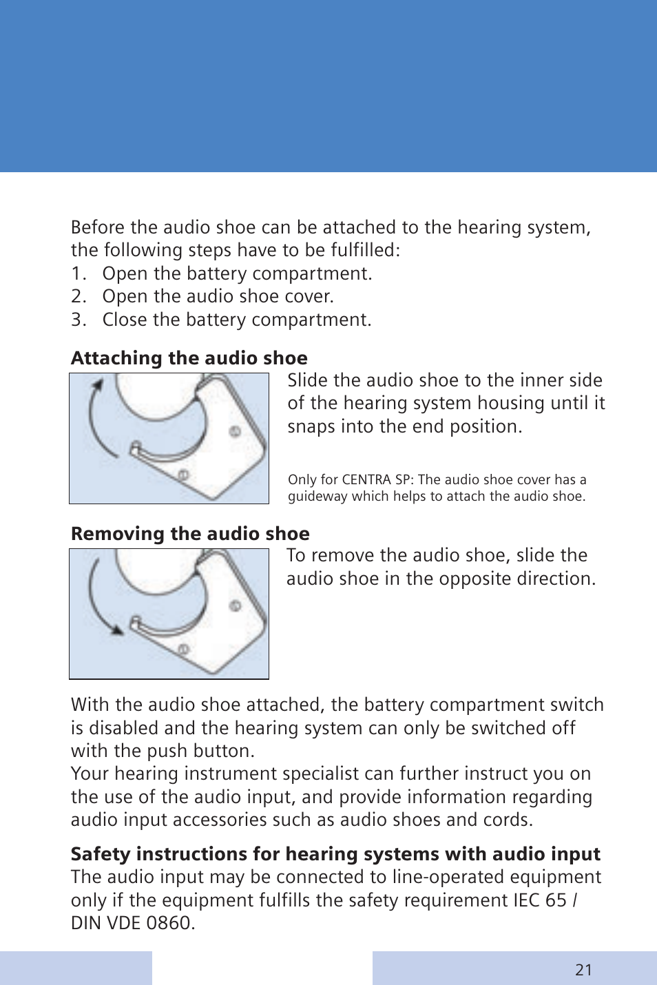 Siemens CENTRA Behind-the-Ear System User Manual | Page 21 / 28