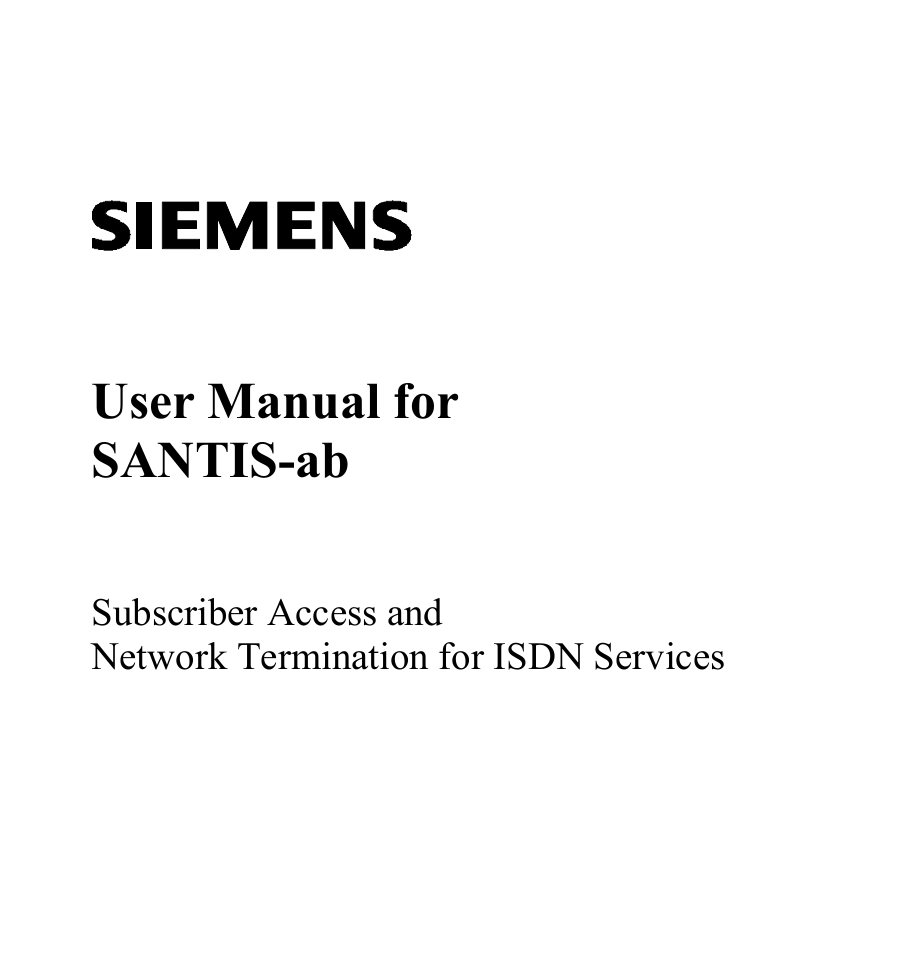 Siemens SANTIS-ab User Manual | 28 pages