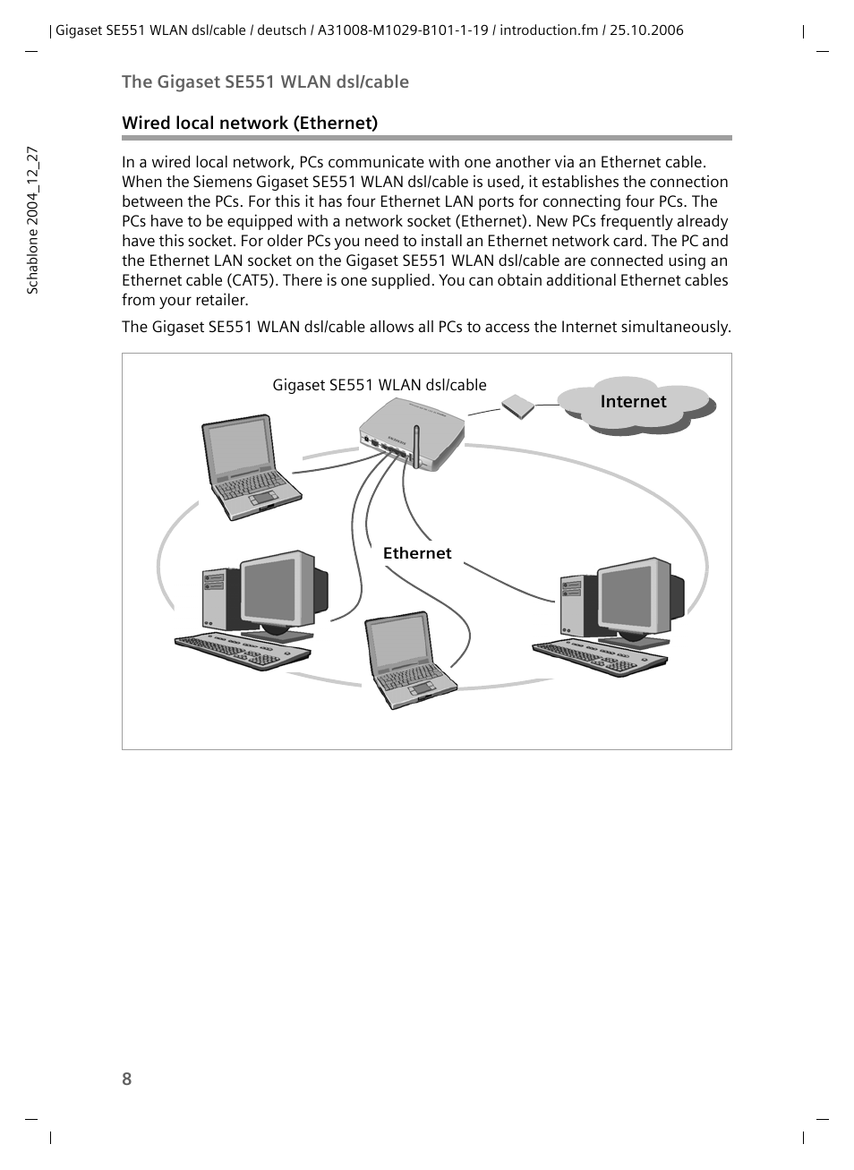 Wired local network (ethernet) | Siemens gigaset SE551 User Manual | Page 10 / 175