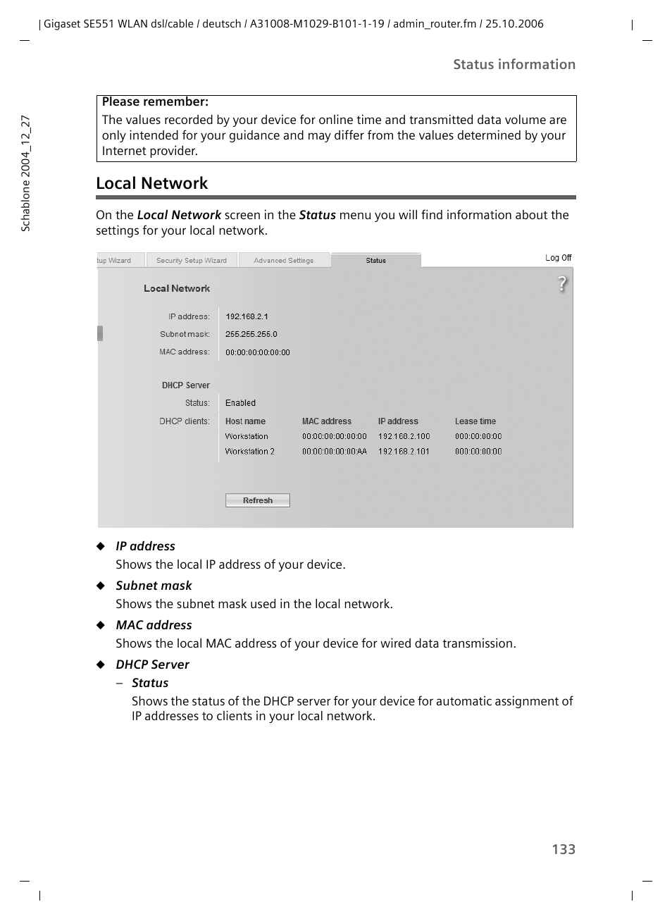 Local network | Siemens gigaset SE551 User Manual | Page 135 / 175