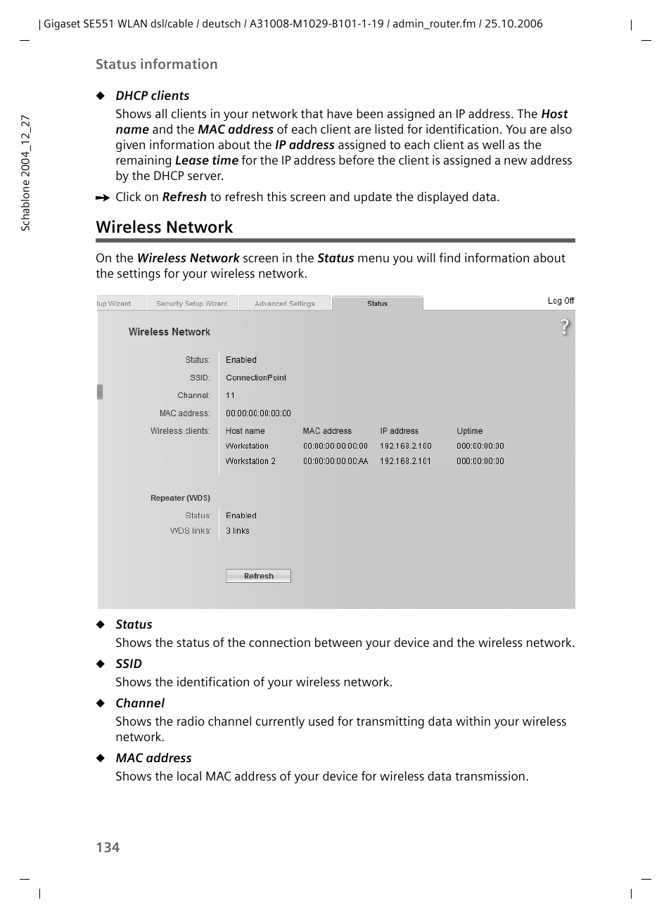 Wireless network | Siemens gigaset SE551 User Manual | Page 136 / 175