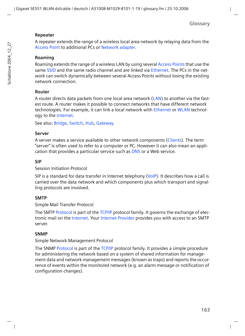 Router, Server | Siemens gigaset SE551 User Manual | Page 165 / 175