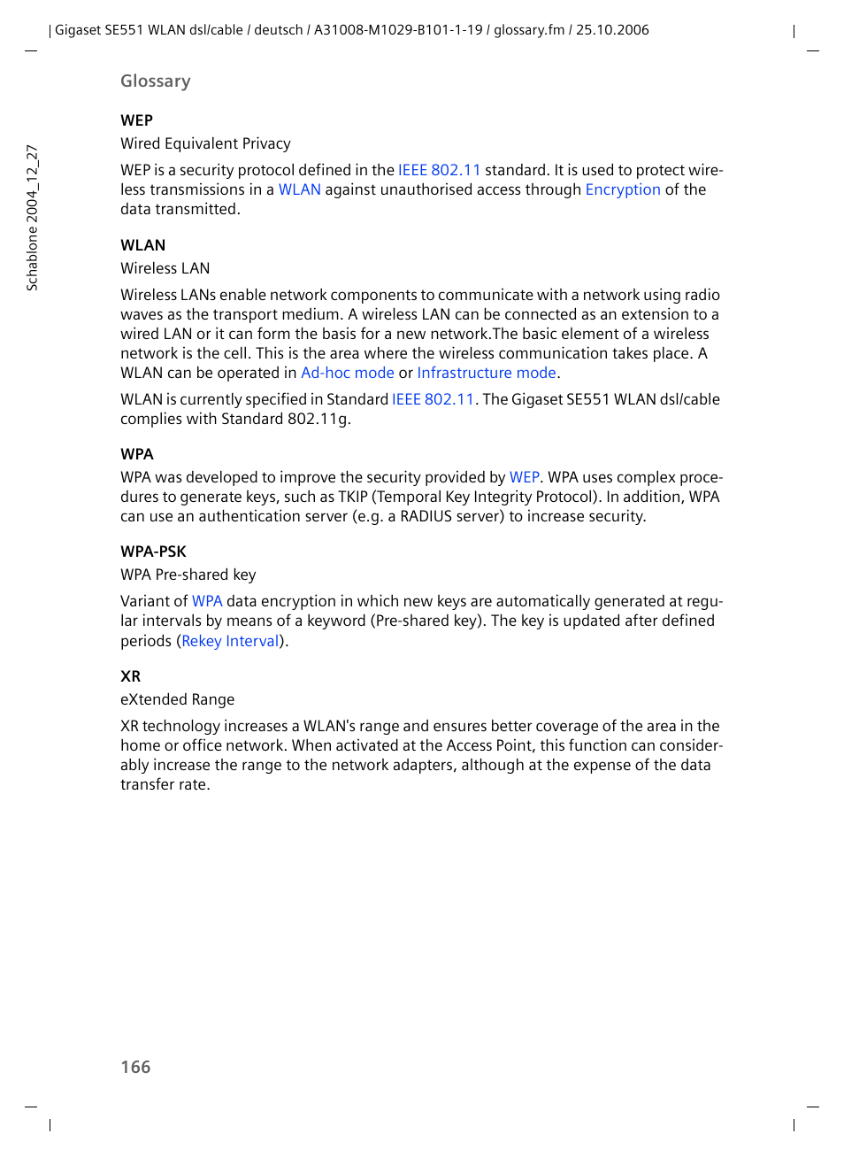 Wlan, Wpa-psk, Is a specia | Wlans | Siemens gigaset SE551 User Manual | Page 168 / 175