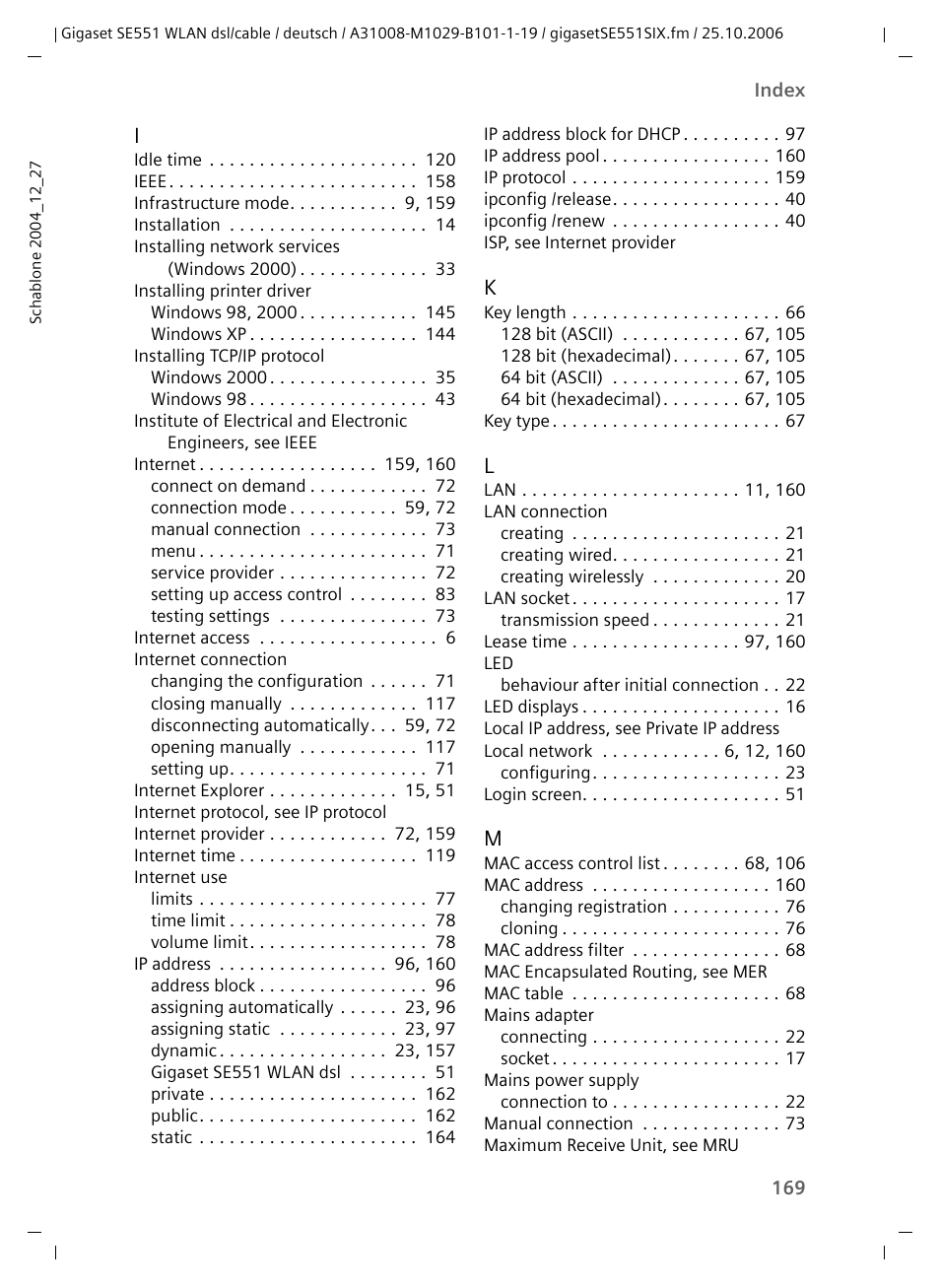 Siemens gigaset SE551 User Manual | Page 171 / 175